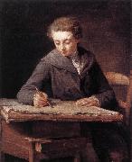 LePICIeR, Nicolas-Bernard The Young Draughtsman dg oil painting on canvas